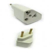 Adaptador de Tomada Tripolar Branco Sem aba