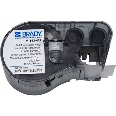 M-143-427 Brady Fita 25,40MM X 31,75MM Preto/Branco