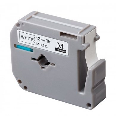 FITA VINYL PRETO/Branco 12MM COMPATÍVEL BROTHER