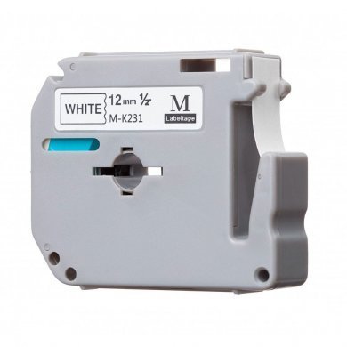 M-K231-2 FITA VINYL PRETO/Branco 12MM COMPATÍVEL BROTHER