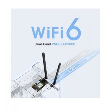 MA80XE Mercusys placa PCIe Wi-fi 6 AX3000 com Bluetooth 5.2