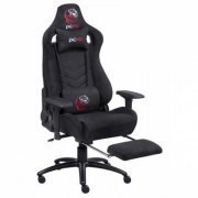 PCYES Cadeira Gamer Mad Racer V12 Preto Material Suede Impermeável Suporta até 180Kg