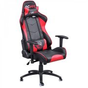 PCYes Cadeira Gamer Mad Racer V8 Preto com Vermelho, Rodas em Gel, Suporta até 150Kg 