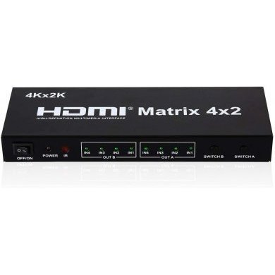 MATRIXHDMI4X2 Matrix switch splitter HDMI 4x2 1080p 4K 3D