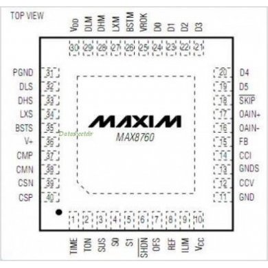 MAX8760ETL CI Gerenciador de Bateria PWM 40-TQFN