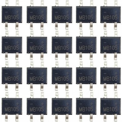 MB10S Kit 20 peças ponte retificadora SMD 0.5A 1000V