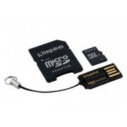 Cartão de Memória MicroSD Kingston 16GB Acompanha Adaptador SD e leitor de cartão USB Preto