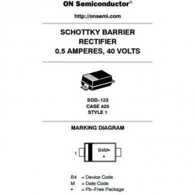 MBR0540T1G Diodo Schottky Retificador 40V 500ma