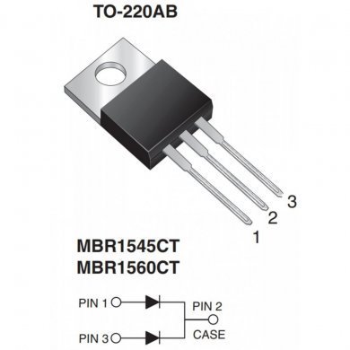 MBR1545CT DIODO SCHOTTKY MBR1545CT 15A 45V (KIT 5x)