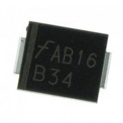 Foto de MBRS340 Diodo Schottky 40V 3A SMC DO-214AB marcação no componente B32 B33 B34 SS34