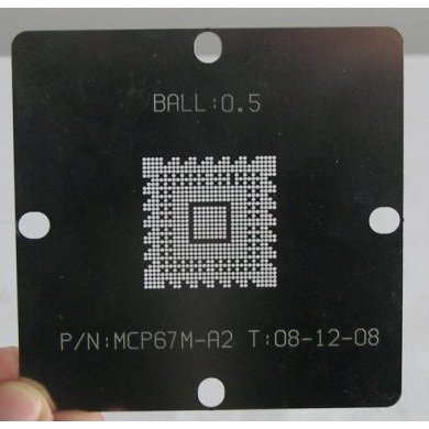 MCP67M-A2-10x10cm Reballing Stencil Template 10x10cm, Ball Size: 0.5mm para MCP67M-