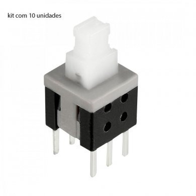 MD6-501-5858 Kit 10und Push Button 6 Pinos On-Off sem trava