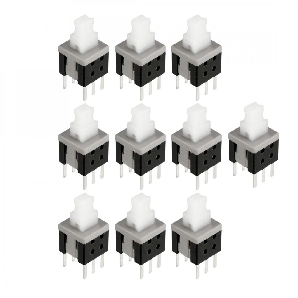 MD6-501-5858 Kit 10und Push Button 6 Pinos On-Off sem trava