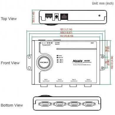 MGATE-MB3480 Moxa Gateway Modbus TCP para Modbus RTU/ASCII
