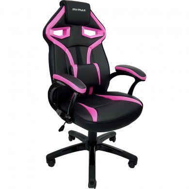 Mymax Cadeira Gamer MX1 Preto e Rosa