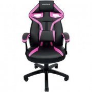 Mymax Cadeira Gamer MX1 Preto e Rosa Estofamento de couro sintético PU, Suporta até 120Kg