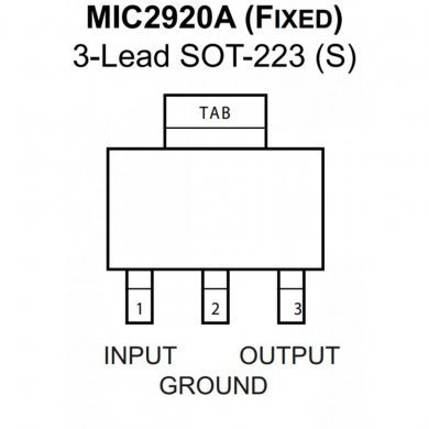 CI 2920A 33WS regulador 3.3V 400mA SOT3 SMD