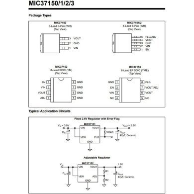 MIC37152WR 2x Regulador de tensão LDO ajustavel M37152 WR SPAK-5