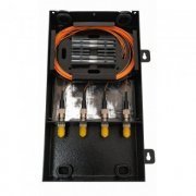 MINI DIO METALICO MM 62,5 ST 4FO CARREGADO Mini Distribuidor Interno 4 fibras multimodo 62,5