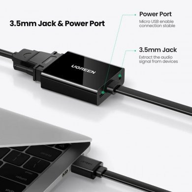 Ugreen adaptador HDMI para VGA e Audio 3.5mm 1080P 60Hz