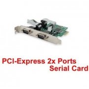 Placa Serial RS-232 2x DB9-Macho PCI-E x1, Suporta RS232, RS485 e RS422 modos
