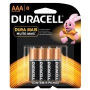 Duracell Pilha Alcalina AAA 1.5V 8 Unidades Duralock 
