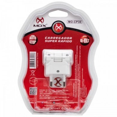 MO-CP30 Mox CARREGADOR DE PILHA e Bateria de 9V