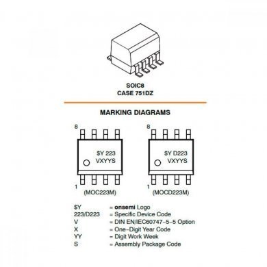 Optoacoplador D223 8 pinos 2 canais SOIC-Narrow-8