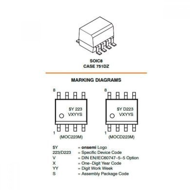 MOCD223R2M-KIT20X 20x Optoacoplador D223 8 pinos 2 canais SOIC-Narrow-8