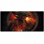 Exbom mousepad speed gamer extra grande 70x35cm Dragão de Fogo 3mm antiderrapante bordas costuradas