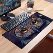 Exbom mousepad speed gamer extra grande 70x35cm Coruja 3mm antiderrapante bordas costuradas