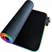 Exbom mousepad gamer 80x30 com LED RGB 11 efeitos, borda costurada, base emborrachada