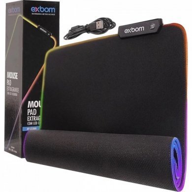Exbom mousepad gamer 80x30 com LED RGB