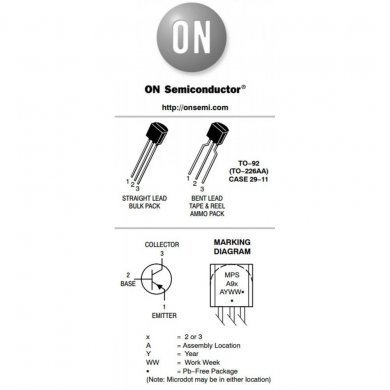 30x Transistor MPS A92 PNP de alta voltagem TO-92
