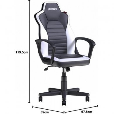 MRSTIR10BR PCYes cadeira gamer Mad Racer STI turbo white ghost