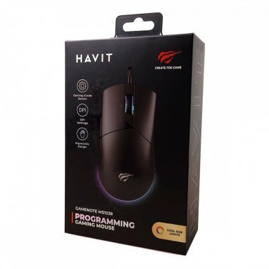 Havit mouse gamer 7 botões RGB 8000DPI USB preto