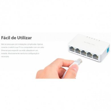 MS105 Mercusys Switch Desktop 5 portas RJ45 10/100MBPS
