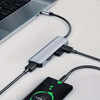 Tomate HUB USB-C 5x2 para USB/SD/TF