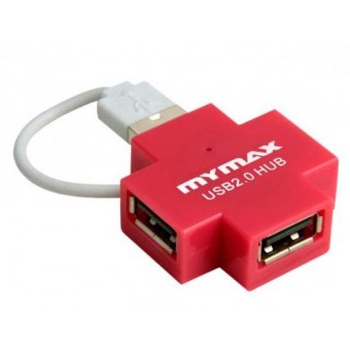 Hub Mymax USB 2.0 4 Portas Vermelho