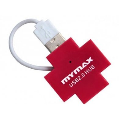 Hub Mymax USB 2.0 4 Portas Vermelho