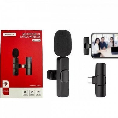 Tomate microfone de lapela wireless para USB-C