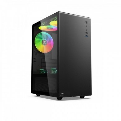 MT-G200BK C3 Tech Gabinete gamer preto com coolers RGB