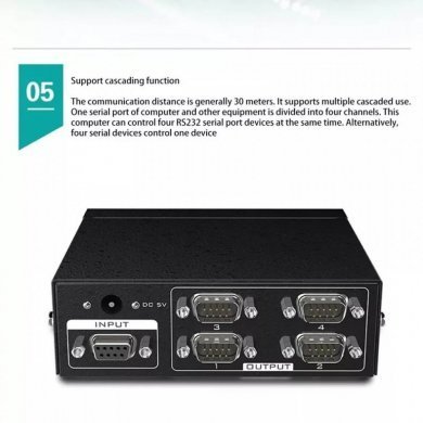 Splitter Serial 1 to 4 RS232 Bi-Direction