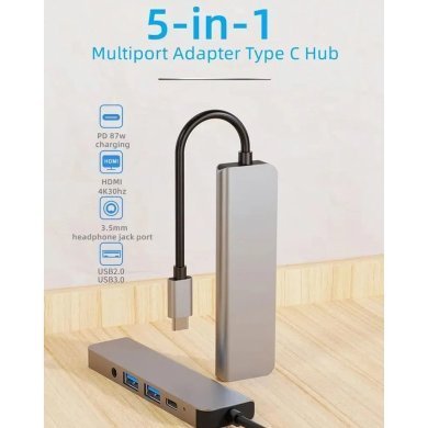 MTV-615 Tomate adaptador 5x1 USB-C para 2x USB USB-C P2 HDMI 4K