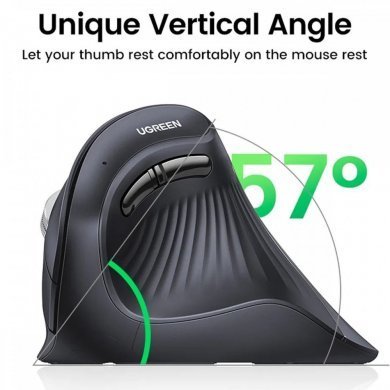 Ugreen mouse vertical ergonomico 4000DPI wireless preto