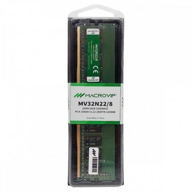 MV32N22/8 Macrovip Memória 8GB DDR4 3200MHz UDIMM PC4-25600