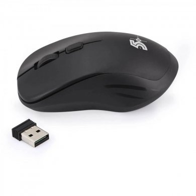 MW-500 5+ Mouse sem fio Office 1000DPI dongle USB 2.4GHz preto