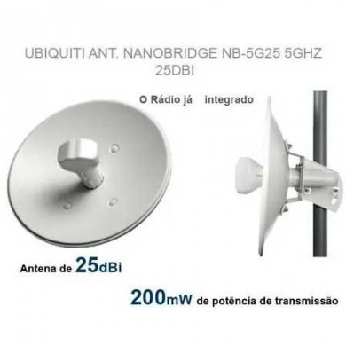 NB-5G25-BR Ubiquiti Antena nanobridge M5 25DBI 5Ghz