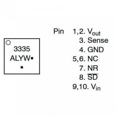 NCP3335A Ci 3335A ADJ LDO Voltage Regulator 500mA 2.6 a 12V