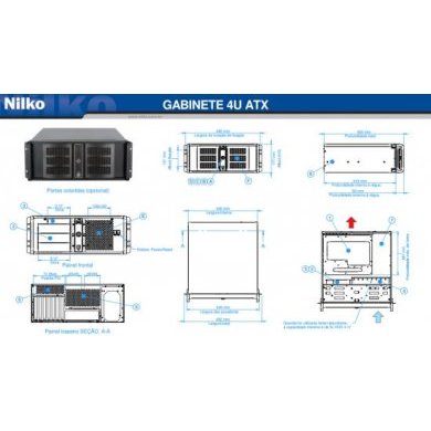 NK030211-A400 Gabinete Rack 19 Pol 4U Nilko 495mm